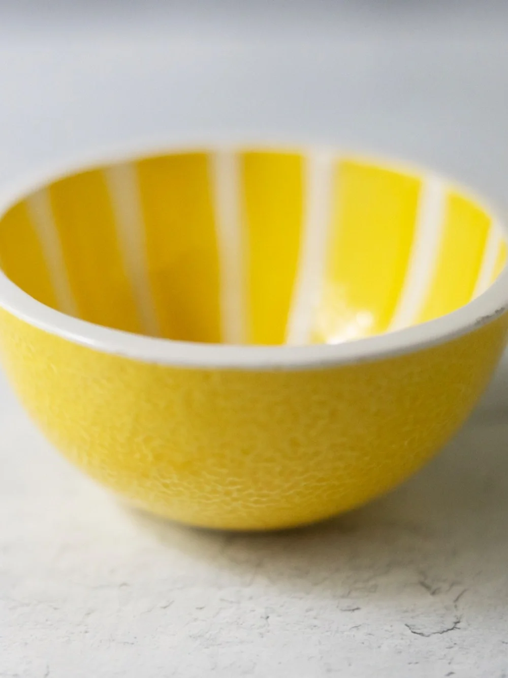 Small ceramic bowl lemon yellow 4.75